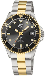 ETT Eco Tech Time Radio-Controlled Sort/Gul guldtonet stål Ø44 mm EGS-11606-25M
