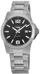 Longines Conquest Sort/Stål Ø41 mm L3.759.4.58.6
